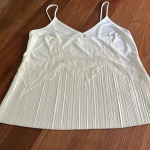 NWOT Express Ivory Dressy Pleated Tank Top Size Medium